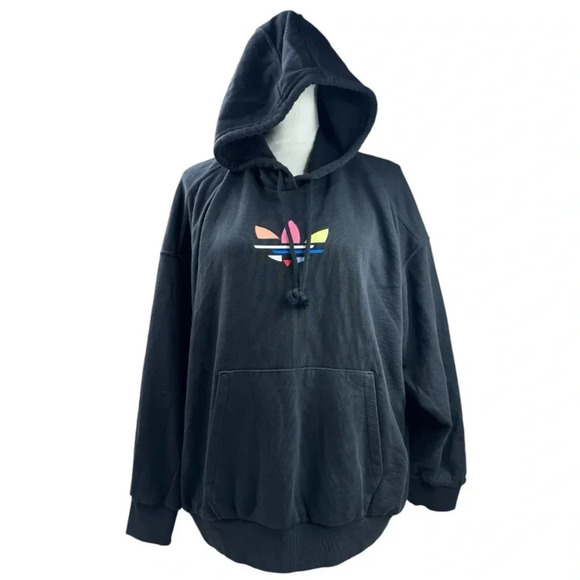 Adidas Originals Adicolor Shattered Trefoil Oversized Hooded Sweatshirt - Picture 2 of 11